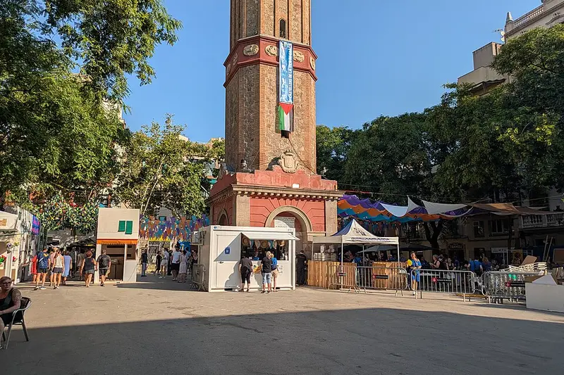 The clock tower on Plaça de la Vila in Gràcia